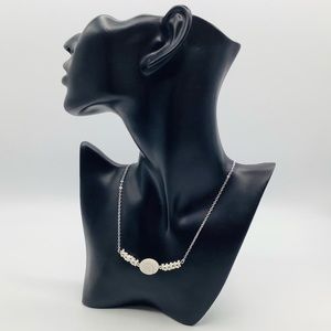 ❤️NEW Necklace Bar Shiva Eye Shell Spiral Puka Shell White Tan Silver Tone